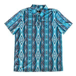 NEW Rock & Roll Denim Men's Western Polo Shirt - Aztec Print - Large